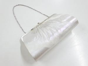 リサイクル　銀糸霞模様織り出し和装バッグ